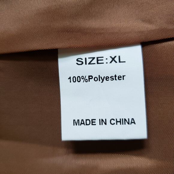 Womens Blazer XL Brown Open Front Long Sleeve Padded Shoulder Suit Jacket Casual - Picture 6 of 6